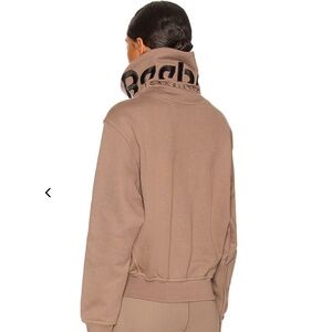 REEBOK x VICTORIA BECKHAM Cowl Neck Sweatshirt - Stone Grey Tan - Large L